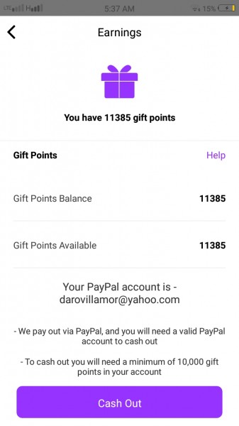 Hello! This is my First Cash Out! Hoping that this app is legit! Hihi. Spread love! ❤💗